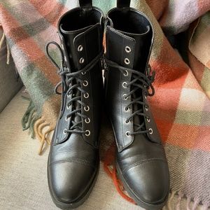 Nicora Sinclair Vegan Combat Boots, Size 39/8